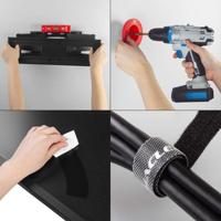 Maclean TV beugel, max VESA 600x400, 32-85", 60kg, horizontale en verticale hoekverstelling, profiel 65-390mm, zwart, MC-789