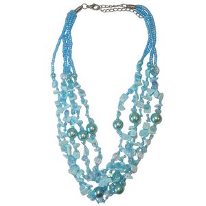 Korte Ketting Turquoise Parels en Schelpjes