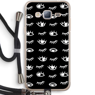 Eye pattern #3: Samsung Galaxy J3 (2016) Transparant Hoesje met koord