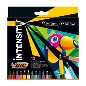 BIC Intensity Premium viltstift Fijn Zwart, Blauw, Groen, Lichtblauw, Oranje, Paars, Rood, Vanillekleur, Violet, Wit, Geel