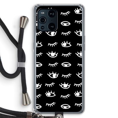 Eye pattern #3: Oppo Find X3 Transparant Hoesje met koord