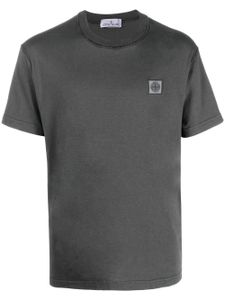 Stone Island t-shirt en coton à patch Compass - Gris