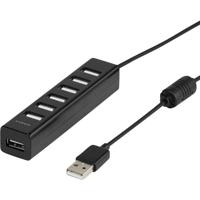 Vivanco IT-USBHUB7PWR USB 2.0-hub 7 poorten Zwart Vivanco IT-USBHUB7PWR USB 2.0-hub 7 poorten Zwart