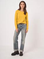Basic trui met boothals van cashmere wolmix