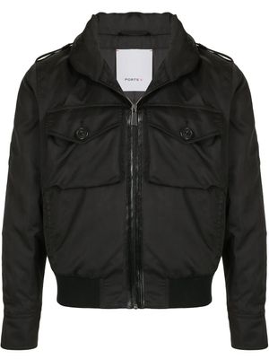 Ports V veste bomber à poches poitrine - Noir