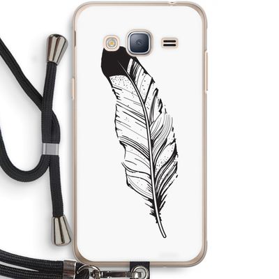 Pluim: Samsung Galaxy J3 (2016) Transparant Hoesje met koord