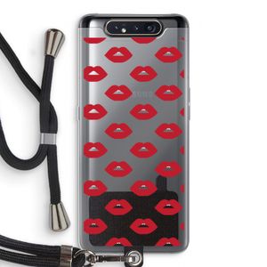 Lips: Samsung Galaxy A80 Transparant Hoesje met koord