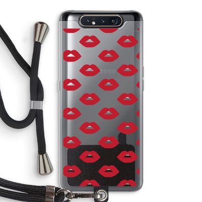 Lips: Samsung Galaxy A80 Transparant Hoesje met koord