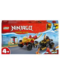 LEGO NINJAGO 71789 Zet de achtervolging in met Kai's speedster en Ras' motor