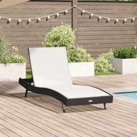 Ligstoel Zwart en Wit 70 x 197 x 82 cm Poly Rattan en Metaal