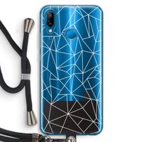 Geometrische lijnen wit: Huawei P20 Lite Transparant Hoesje met koord