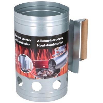 Barbecuestarter - houten handvat - brikettenstarter - 27 cm