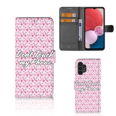 Samsung Galaxy A13 (4G) Portemonnee Hoesje Flowers Pink DTMP Samsung Galaxy A13 (4G) Portemonnee Hoesje Flowers Pink DTMP
