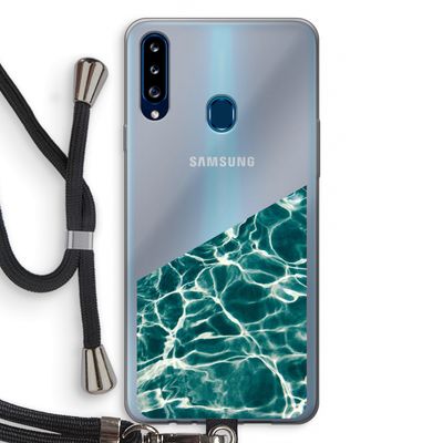 Weerkaatsing water: Samsung Galaxy A20s Transparant Hoesje met koord