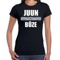 Juun buze met vlag Zeeland t-shirts Zeeuws dialect zwart voor dames