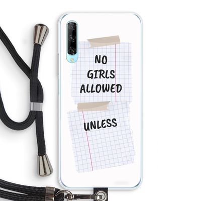 No Girls Allowed Unless: Huawei P Smart Pro Transparant Hoesje met koord