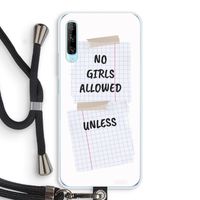 No Girls Allowed Unless: Huawei P Smart Pro Transparant Hoesje met koord