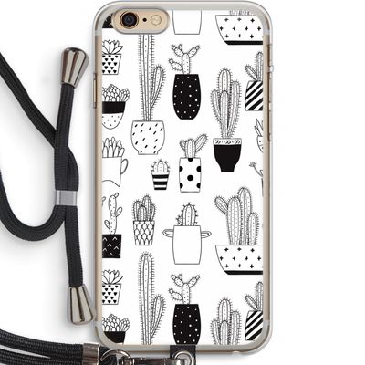 Cactusmotief: iPhone 6 PLUS / 6S PLUS Transparant Hoesje met koord