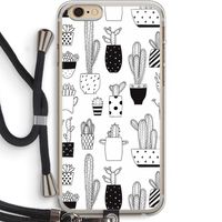 Cactusmotief: iPhone 6 PLUS / 6S PLUS Transparant Hoesje met koord