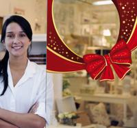 Kerstmis strik sticker