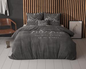 Sleeptime Mr and Mrs Heart Antraciet 140 x 200/220 cm