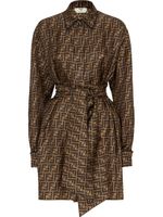 FENDI robe-chemise à motif FF - Marron