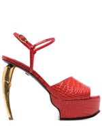 Roberto Cavalli sandales Tiger Tooth à plateforme - Rouge