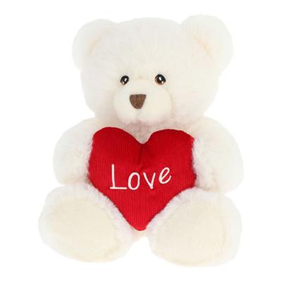 Keeleco Knuffel Beer met Hart 30 cm Wit