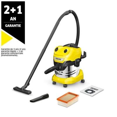 KARCHER WD 4 PS V-20/5/22 nat- en droogzuiger - 20 L roestvrijstalen tank - 1000W