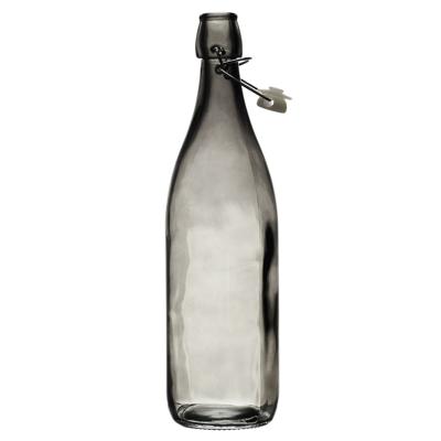 Home Deco Factory Beugelfles/weckfles - glas - transparant - luchtdicht - 1.0 liter - waterfles
