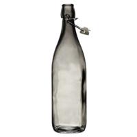 Home Deco Factory Beugelfles/weckfles - glas - transparant - luchtdicht - 1.0 liter - waterfles