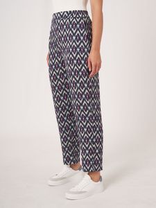 Zijden broek met ikat-print