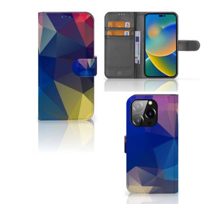 iPhone 14 Pro | Book Case | Polygon Dark