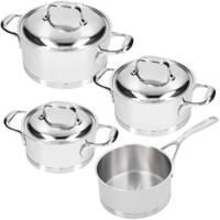 Demeyere Pannenset - Kookpan ø 16, 18, 20 cm & Steelpan ø 16 cm + Deksels Atlantis 7 - RVS - 4 Delig
