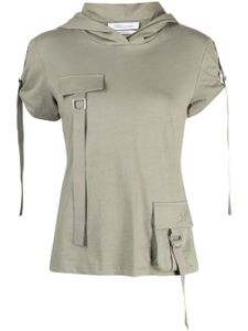 Blumarine t-shirt en coton à poches à rabat - Vert