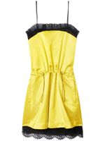 Off-White robe courte en satin - Jaune - thumbnail