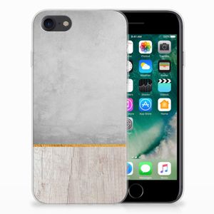 iPhone SE 2022 | SE 2020 | 8 | 7 Bumper Hoesje Wood Concrete