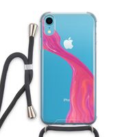 Paarse stroom: iPhone XR Transparant Hoesje met koord