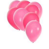 30x stuks party ballonnen - 27 cm - roze / lichtroze versiering - thumbnail