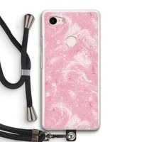 Abstract Painting Pink: Pixel 3 Transparant Hoesje met koord