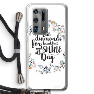 Diamonds: Huawei P40 Pro Plus Transparant Hoesje met koord