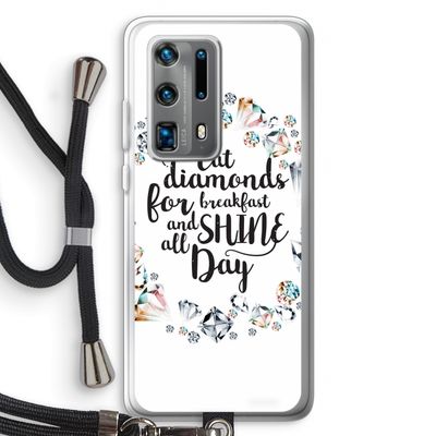 Diamonds: Huawei P40 Pro Plus Transparant Hoesje met koord