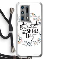 Diamonds: Huawei P40 Pro Plus Transparant Hoesje met koord