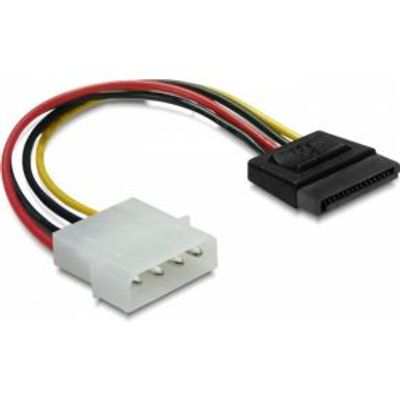 Delock 60112 Kabel SATA 15-pins HDD naar 4-pins male - recht