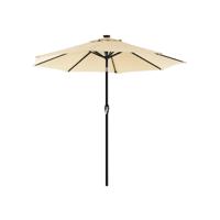 Parasol met LED-zonneverlichting zonder standaard, beige / 2,7 M