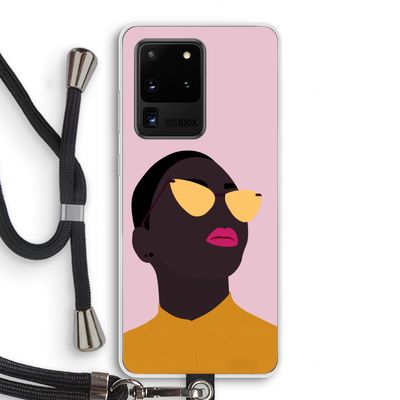 Yellow glasses: Samsung Galaxy S20 Ultra Transparant Hoesje met koord