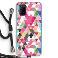 Gekleurde driehoekjes: Oppo A92 Transparant Hoesje met koord