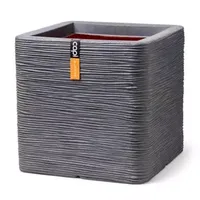 Capi pot vierkant rib - 40 cm donkergrijs