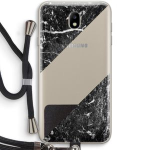 Zwart marmer: Samsung Galaxy J7 (2017) Transparant Hoesje met koord