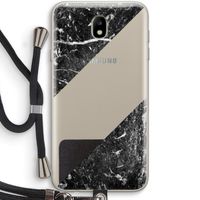 Zwart marmer: Samsung Galaxy J7 (2017) Transparant Hoesje met koord